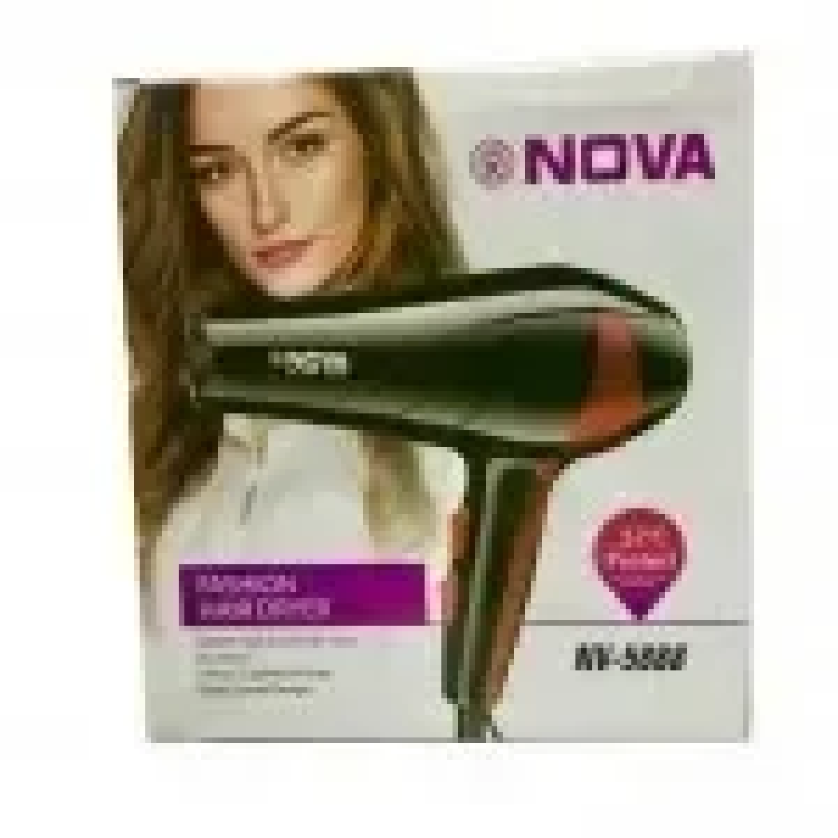 Επαγγελματικό Πιστολάκι μαλλιών 1000W NOVA NV-5888 Μαύρο