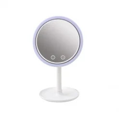 Στρογγυλός καθρέφτης μακιγιάζ με μεγέθυνση 5x με Led και ανεμιστήρα - Led Fan Mirror
