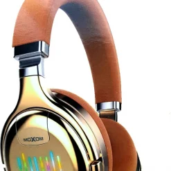 Ασύρματα Ακουστικά Headset Bluetooth Moxom Neon Beat MX-WL14 σε καφέ χρώμα