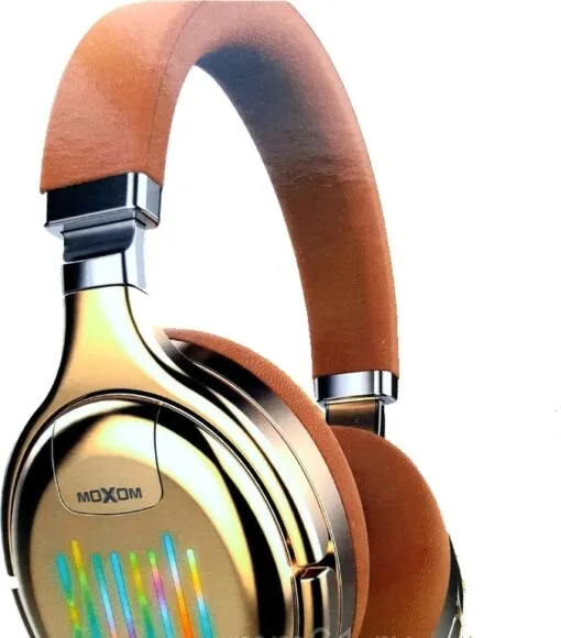 Ασύρματα Ακουστικά Headset Bluetooth Moxom Neon Beat MX-WL14 σε καφέ χρώμα