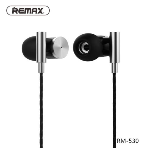 REMAX RM 530 Μεταλλικά HI-FI Ακουστικά, σε μαύρο χρώμα
