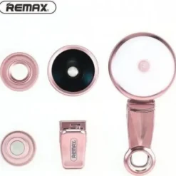 Κάμερα Remax Aipai Clip Camera Fish Eye / Wide View / 50X Macro Lens + Spotlight, σε ροζ/χρυσό χρώμα