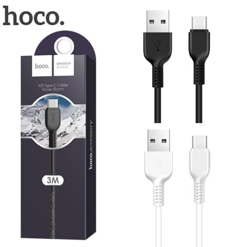 Καλώδιο Hoco X20 Type C to Usb 3m, σε μαύρο χρώμα