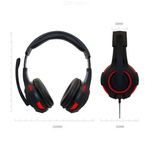 Ακουστικά Stereo KOMC USB Headphones G301, σε κόκκινο χρώμα