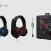 Ακουστικά Stereo KOMC USB Headphones G301, σε κόκκινο χρώμα