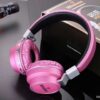 Ασύρματα bluetooth Stereo Headset Ακουστικά AZ-05, σε φούξια χρώμα