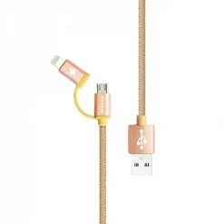 Καλώδιο Γρήγορης Φόρτισης και Μεταφοράς Δεδομένων Awei CL-930C 0.2m Micro USB/Lightning - Χρώμα: Χρυσό