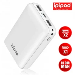 Ipipoo Mini PowerBank 10000mAh, σε λευκό χρώμα (LP-1)
