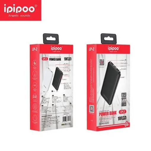 Ipipoo Mini PowerBank 10000mAh, σε μαύρο χρώμα (LP-2)