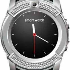 Ρολόι κινητό τηλέφωνο με κάρτα SIM OEM Smartwatch V8, σε ασημί χρώμα