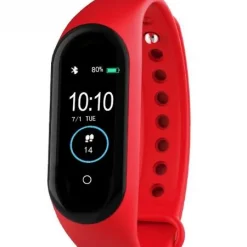 Smart Band Ρολόι με Bluetooth – M4 – OEM, σε κόκκινο χρώμα