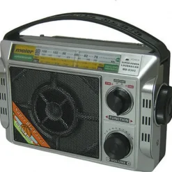 Επαναφορτιζόμενο φορητό ραδιόφωνο MEIER MD-9393U, σε ασημί χρώμα