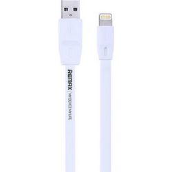 REMAX Καλώδιο Lighting USB/Data RC-001i Σιλικόνης Flat για iPhone 2m, σε λευκό χρώμα