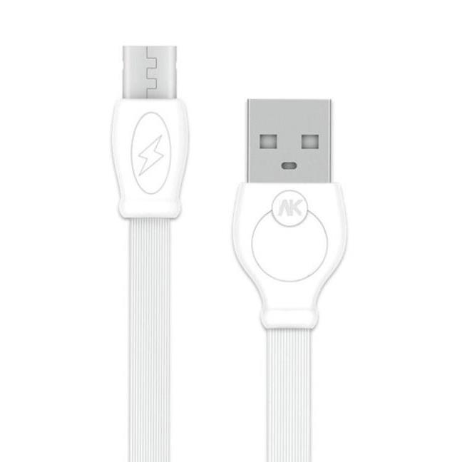 Καλώδιο φόρτισης & συχρονισμού Micro USB WK WDC-023 2m, σε λευκό χρώμα