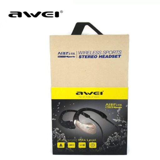 Ακουστικό Bluetooth Awei A885BL APR-X HiFi Music Sport Earphones IPX4 Waterproof, σε ασημί χρώμα