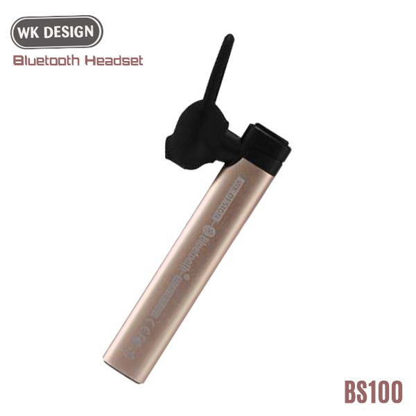Ακουστικό Bluetooth WK BS100, σε ροζ/χρυσό χρώμα