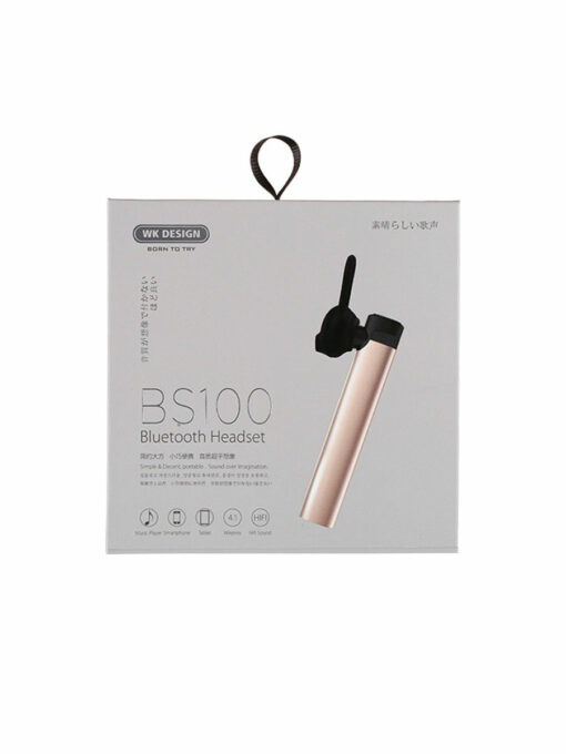 Ακουστικό Bluetooth WK BS100, σε ροζ/χρυσό χρώμα