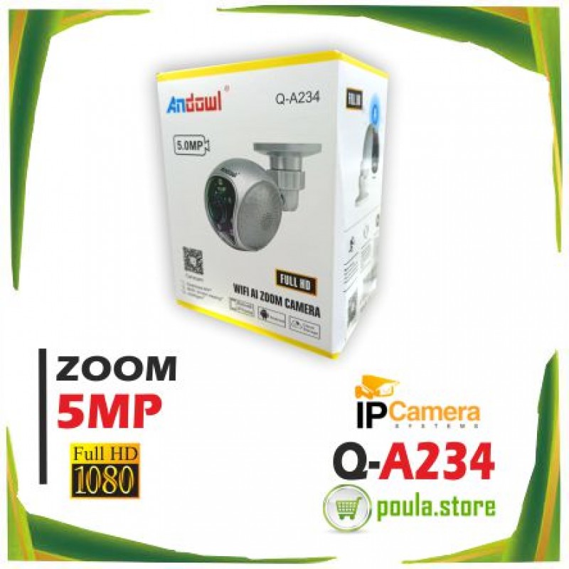 Ασύρματη Κάμερα Παρακολούθησης Andowl Q-A234 με Ζούμ IP Full HD 5.0MP Wifi