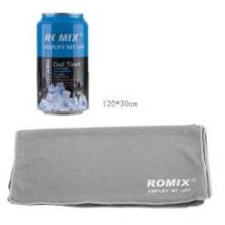 Πετσέτα Γυμναστηρίου Ψύξης Romix Cool Towel, σε γκρι χρώμα