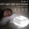Φορτιστής με 2 x USB και με Φωτάκι Νυκτός Αφής - LED Night Light Charger Wall Adapter Moxom
