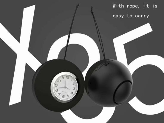 Σφαιρικό ασύρματο ηχείο ρολόι Bluetooth USB X35, σε μαύρο χρώμα