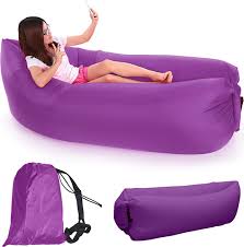 Φουσκωτό Στρώμα & Κάθισμα Ξαπλώστρα Lazy Bag Inflatable Air Sofa 185CM, σε μωβ χρώμα