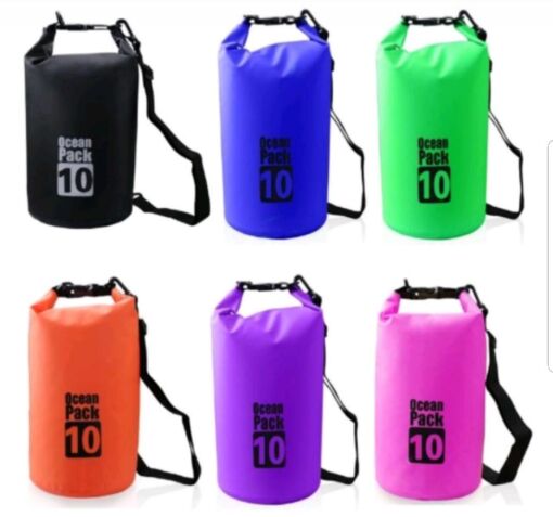 Αδιάβροχο PVC Σακίδιο Παραλίας 10L Ocean Dry Bag, σε μαύρο χρώμα