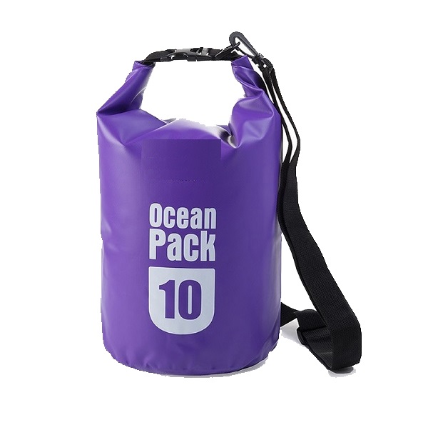 Αδιάβροχο PVC Σακίδιο Παραλίας 10L Ocean Dry Bag, σε μωβ χρώμα