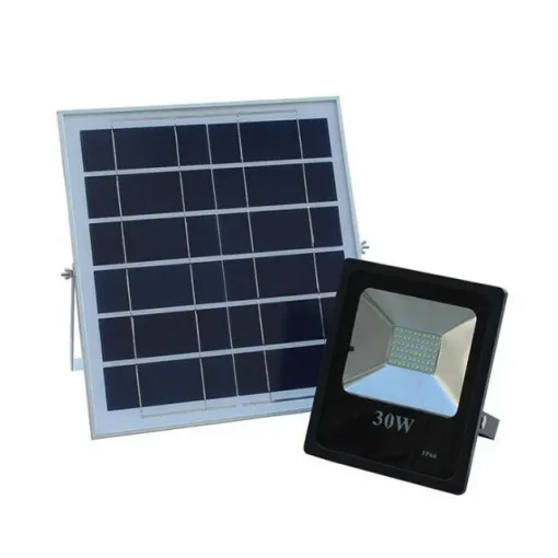 Αδιάβροχος προβολέας 30W IP66 με ηλιακό πάνελ – LED Flood Light Solar – 8153