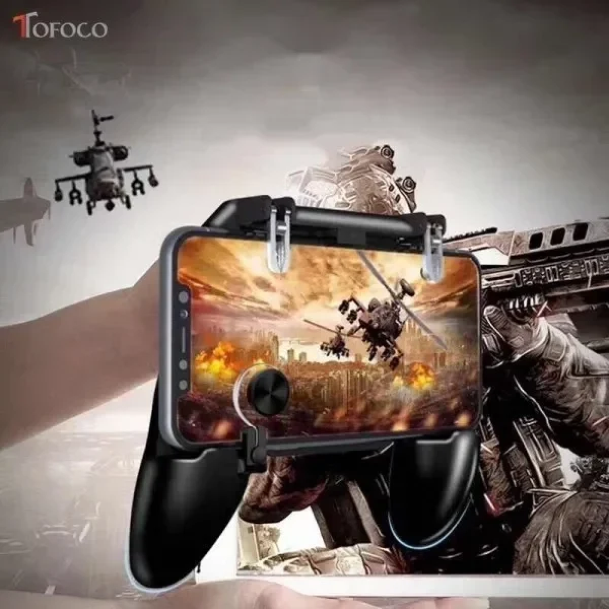 Χειριστήριο Παιχνιδιών PUBG W11+ – Fortnite με Joystick + Επαφές Σιλικόνης για Κινητά iOS & Android - Image 4