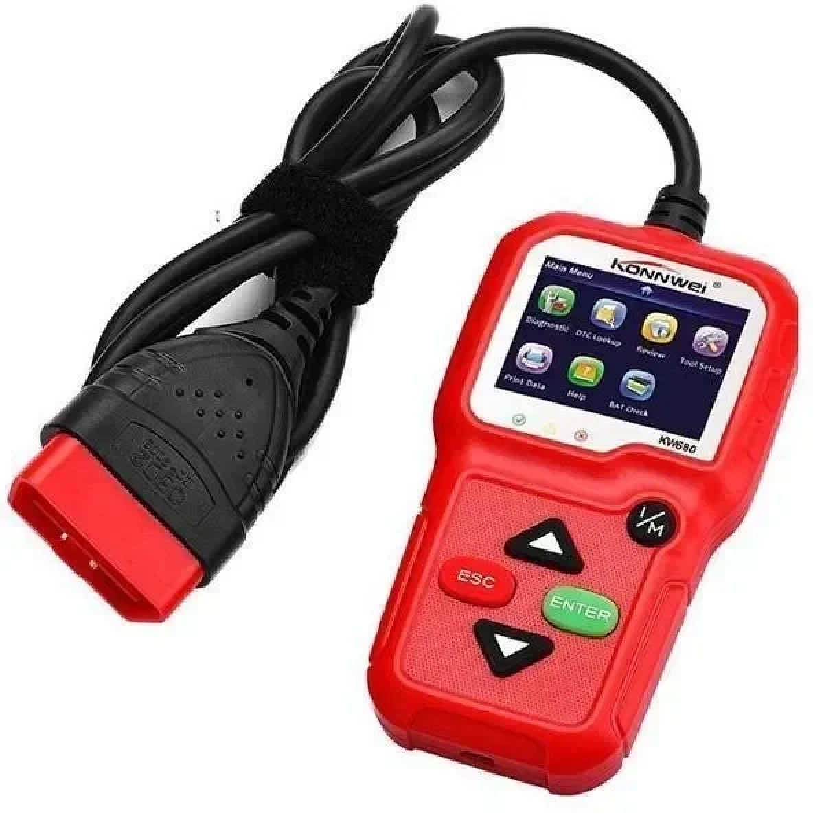 Ψηφιακό διαγνωστικό αυτοκινήτων OBDII/EOBD Konnwei KW680, σε κόκκινο χρώμα