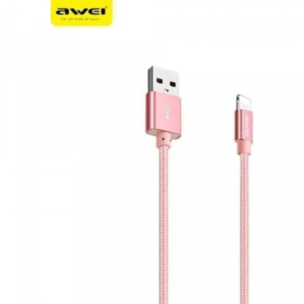 Καλώδιο AWEI CL-988 Usb A to Lightning, σε ροζ/χρυσό χρώμα