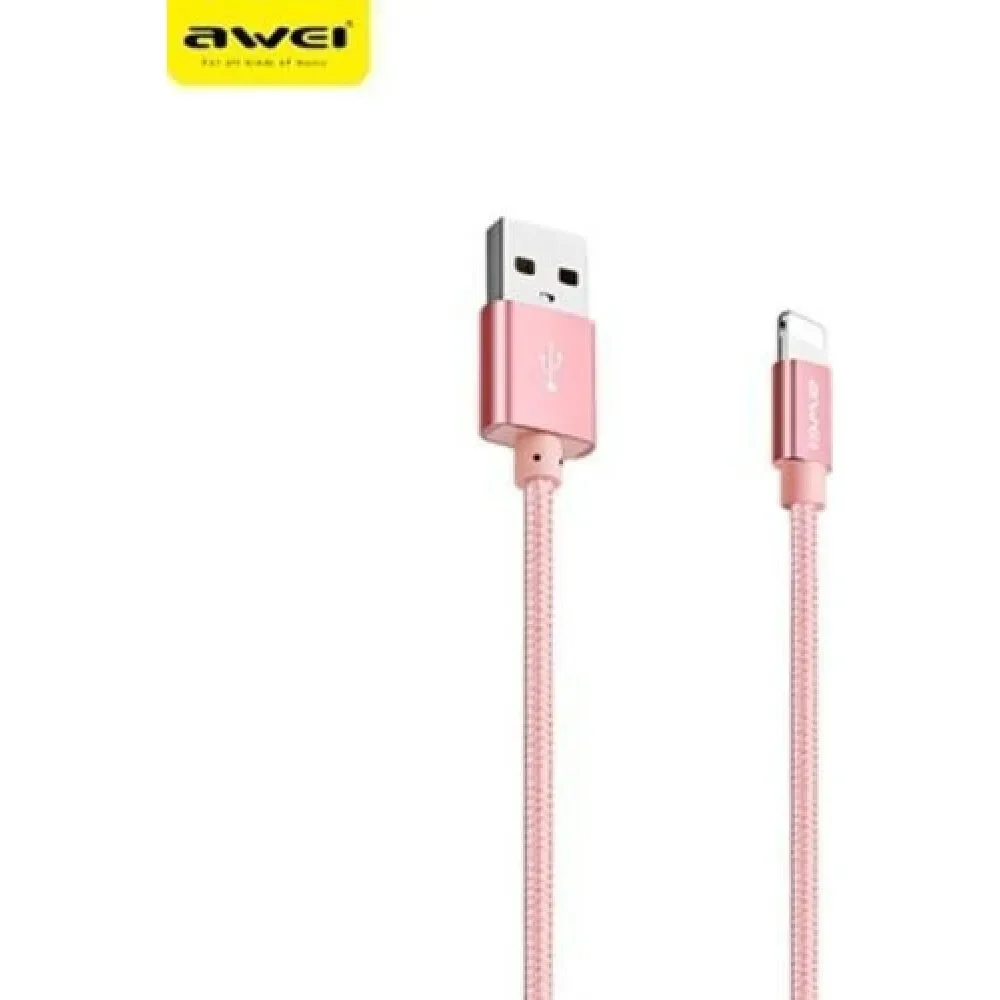 Καλώδιο AWEI CL-988 Usb A to Lightning, σε ροζ/χρυσό χρώμα