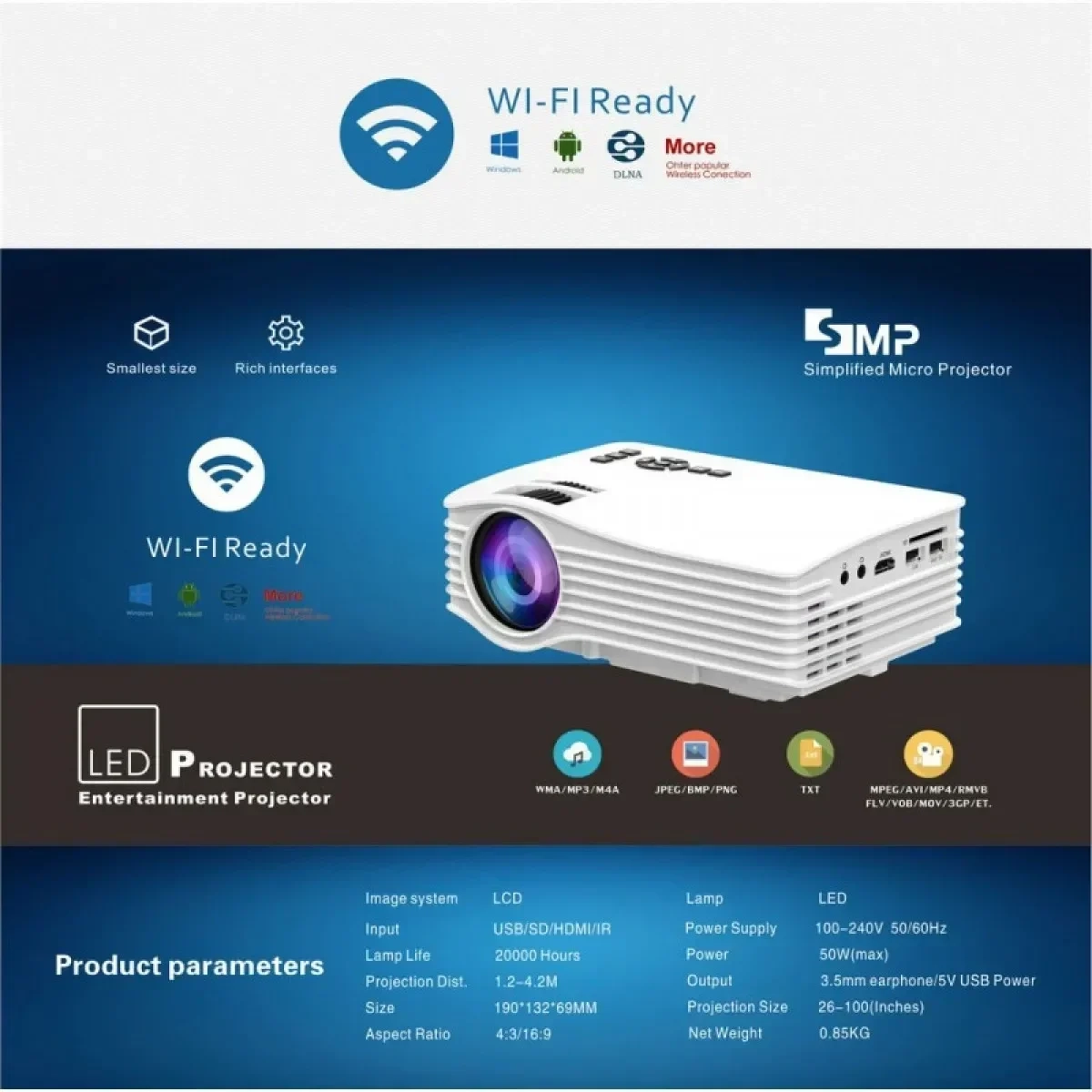 Προτζέκτορας SMP Simplified Micro Projector Unic UC36