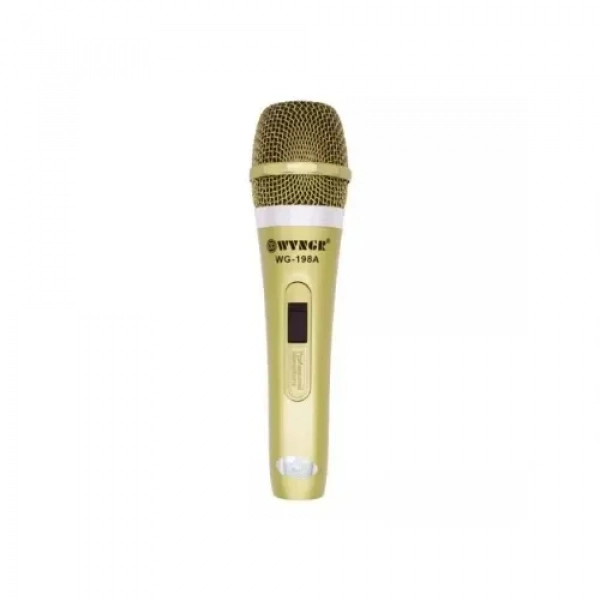 Επαγγελματικό Μικρόφωνο Για Karaoke Με Καλώδιο 5m – WG-198A, σε χρυσό χρωμα