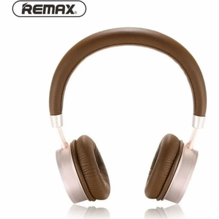 Ακουστικά Remax Bluetooth Headset RB-520 HB σε καφέ/χρυσό χρώμα