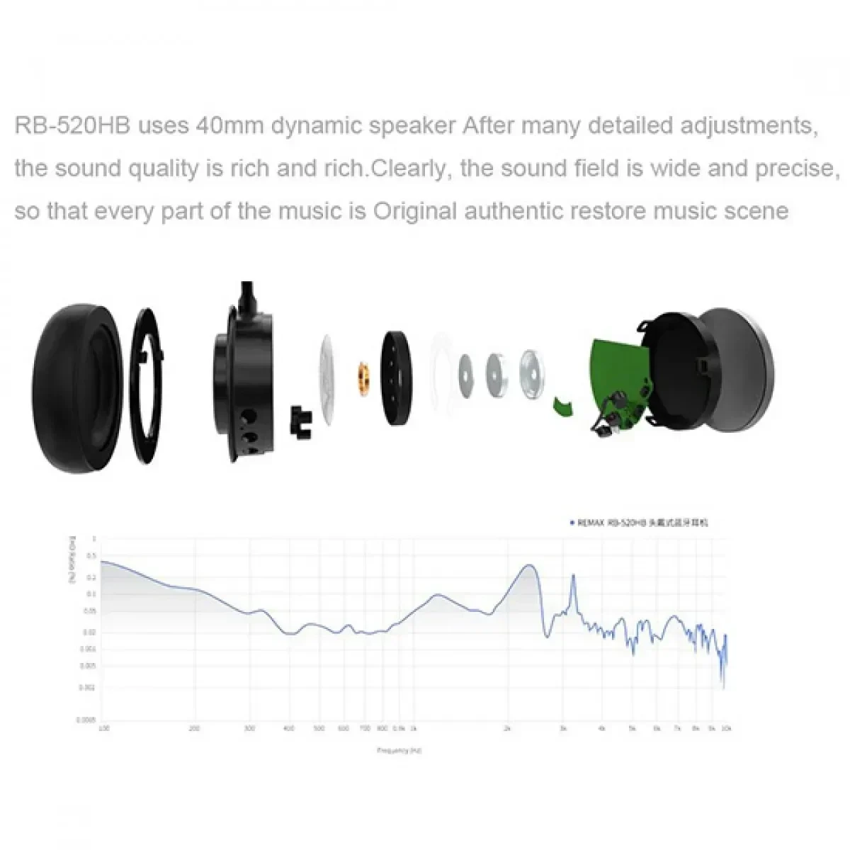 Ακουστικά Remax Bluetooth Headset RB-520 HB σε καφέ/χρυσό χρώμα