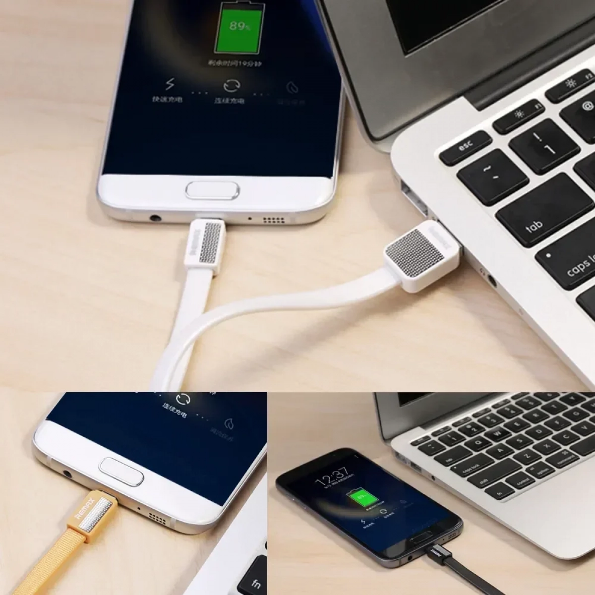 REMAX Flat USB to Lightning cable λευκό 1M (RC-044I) - Image 2