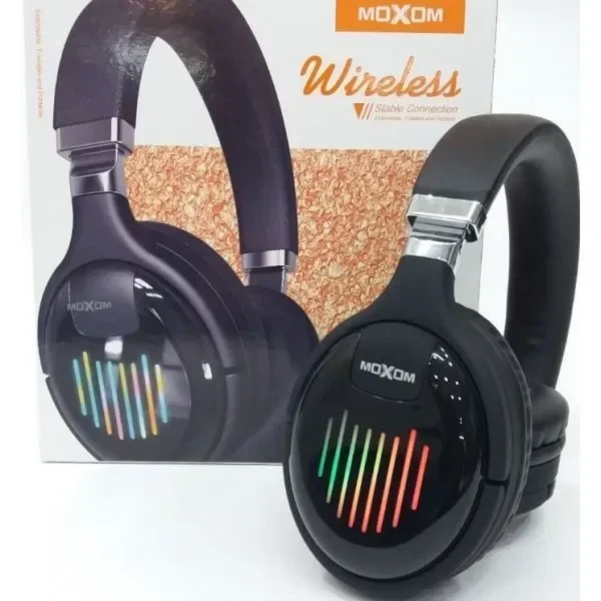 Ασύρματα Ακουστικά Headset Bluetooth Moxom Neon Beat MX-WL14 σε μαύρο χρώμα