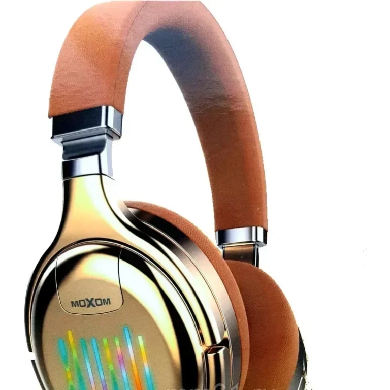 Ασύρματα Ακουστικά Headset Bluetooth Moxom Neon Beat MX-WL14 σε καφέ χρώμα