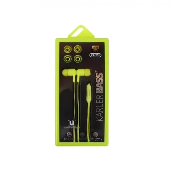 Ενσύρματα ακουστικά Karler Bass KR-201 Smart Sports Magnet σε κίτρινο χρώμα