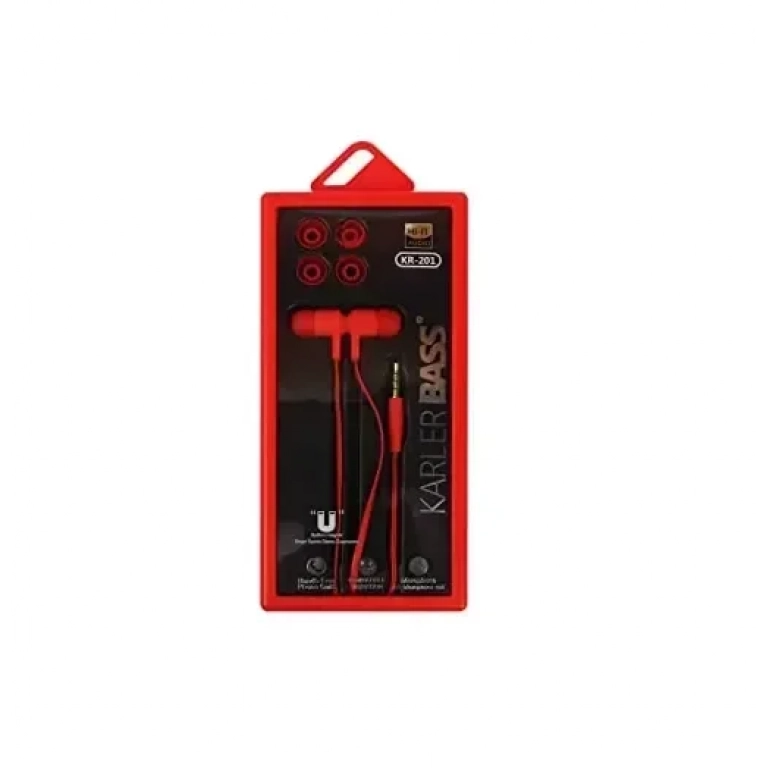 Ενσύρματα ακουστικά Karler Bass KR-201 Smart Sports Magnet σε κόκκινο χρώμα