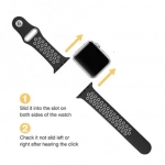 Λουράκι Σιλικόνης Bikson WA-0010DB για apple watch σε μαύρο χρώμα
