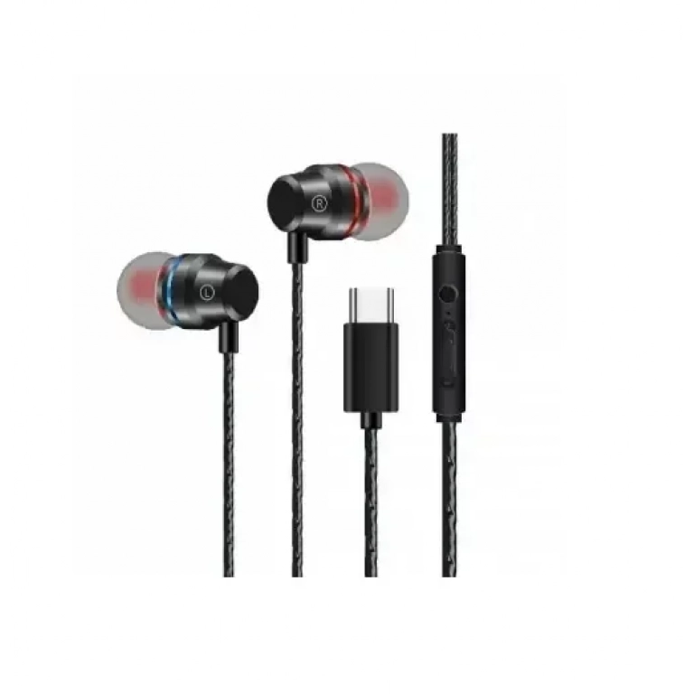 Ακουστικά SZX STC1 Extra Bass TYPE-C σε μαύρο χρώμα