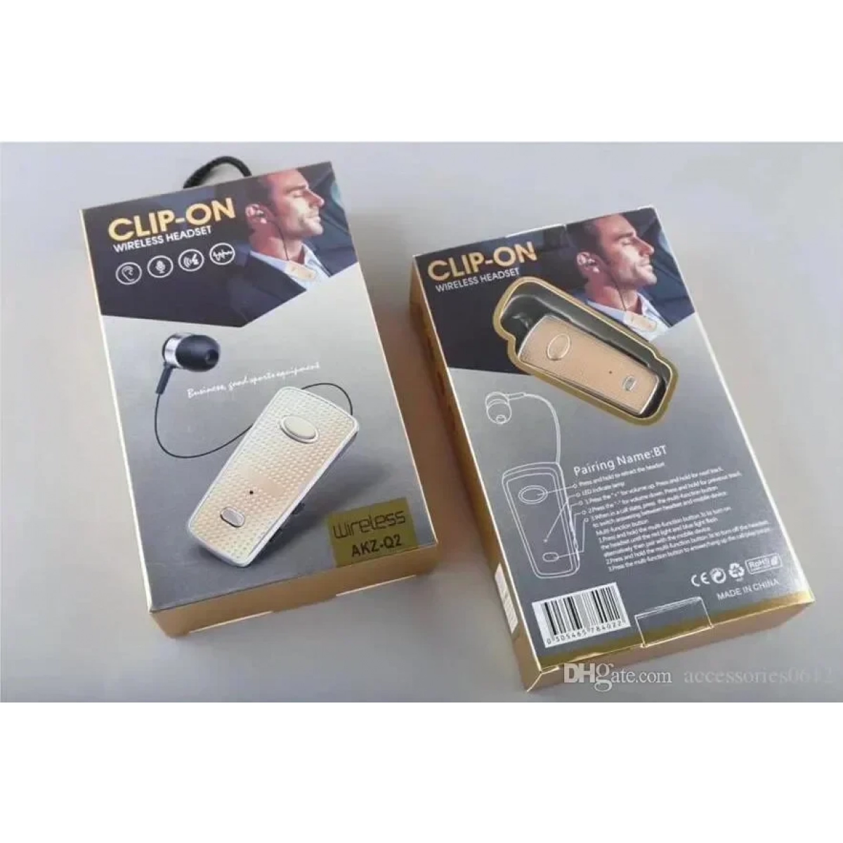 Ακουστικό Bluetoοth HandsFree AKZ-Q2 mini headset, σε λευκό χρώμα
