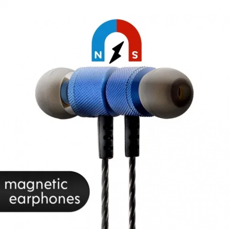 Ακουστικά Magnetic Bluetoοth Headset AZ-26, σε μπλε χρώμα