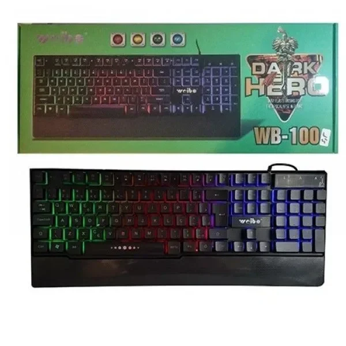 Ενσύρματο Gaming πληκτρολόγιο με φωτισμό RGB Weibo Dark Hero WB-100