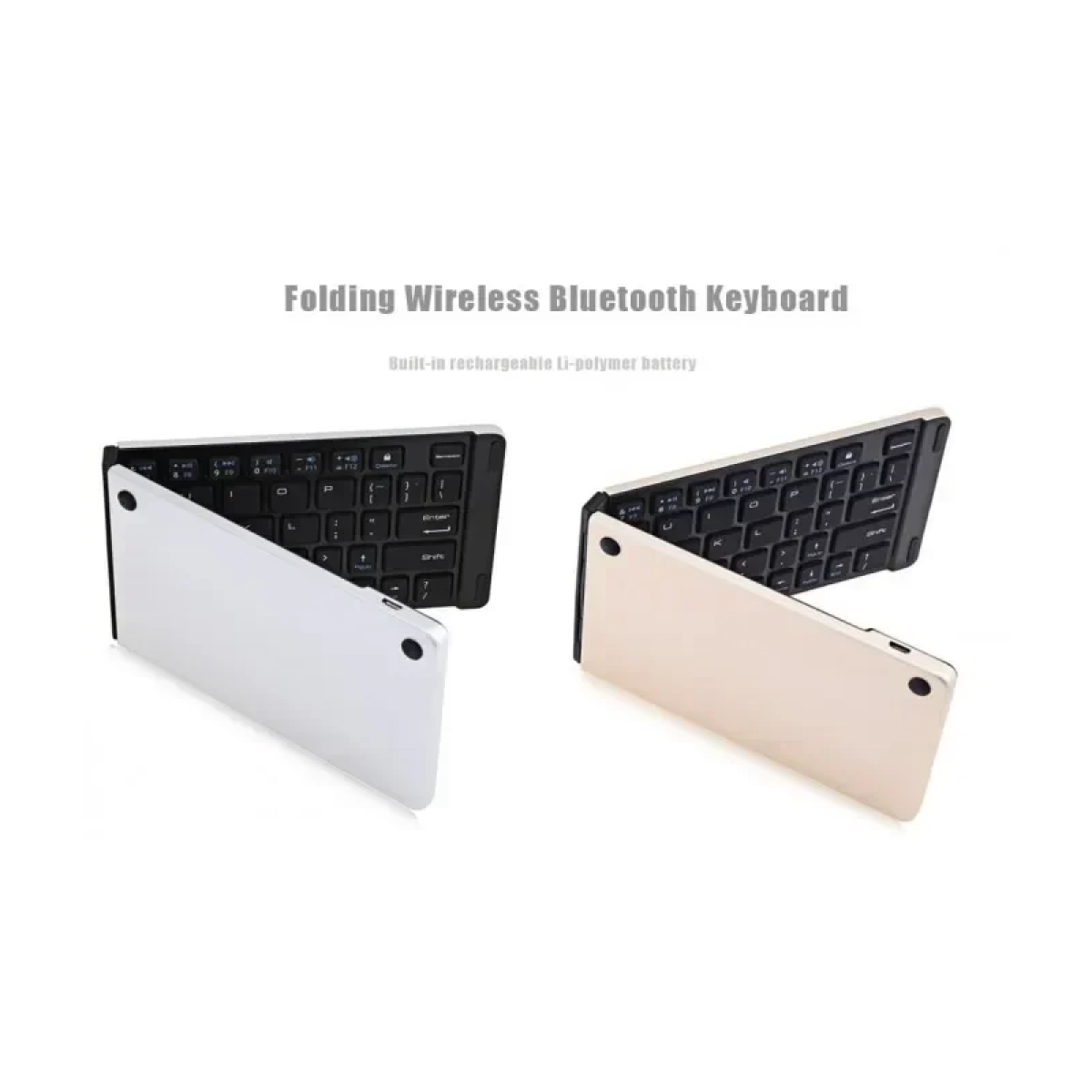 Αναδιπλούμενο Universal Bluetooth πληκτρολόγιο F66 σε ασημί χρώμα