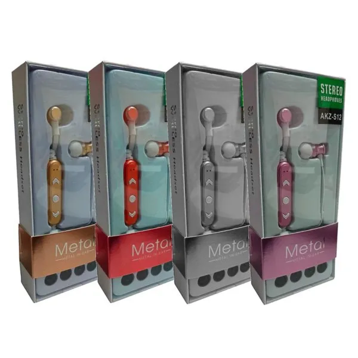 Bluetooth Ακουστικά Metal In-Ear AKZ-S12, σε ασημί χρώμα