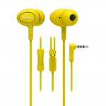 Remax RM-515 Ακουστικά earphone με μικρόφωνο, σε κίτρινο χρώμα